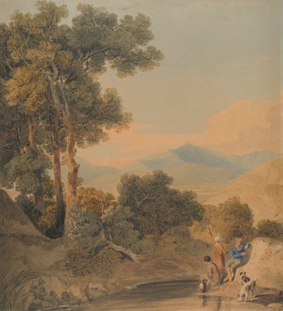 Landschap met figuren door William Havell