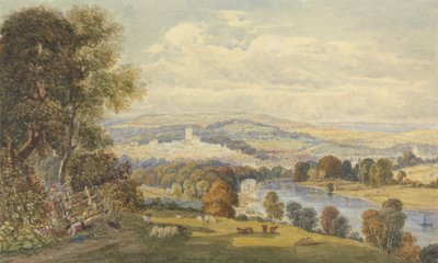 Uitzicht op Totnes, Devon door William Havell
