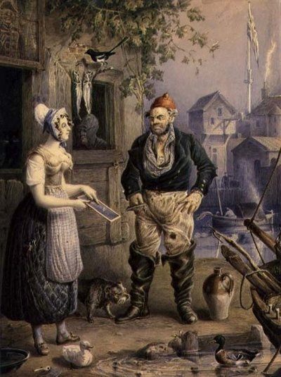 Een Visser en een Meisje, c.1830 door William Heath