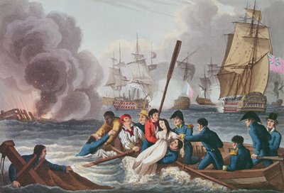Anekdote bij de Slag bij Trafalgar, gegraveerd door Matthew Dubourg door William Heath