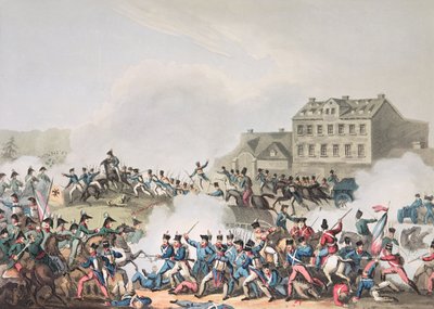 Slag bij Leipzig, 19 oktober 1813: geëtst door I. Clarke, geaquarelleerd door M. Dubourg door William Heath