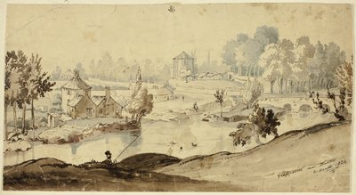 Glasnevin bij Dublin (recto); Schets van mannenkostuum (verso) door William Heath