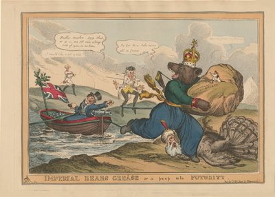 Keizerlijke berenvet Griekenland of een blik in de toekomst. Karikatuur over de Russisch-Turkse oorlog, 1828 door William Heath