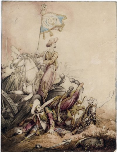 Mamelukse vaandeldrager in gevecht door William Heath
