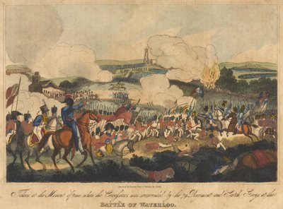 Gevangen op het moment dat de Cuirassiers werden omsingeld door het 79e Regiment en de Scotch Greys bij de Slag bij Waterloo, 18 juni 1815, gegraveerd door Romney en uitgegeven door Richard Evans, 1816 door William Heath