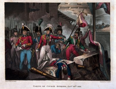 Inname van Ciudad Rodrigo op 19 januari 1812, gepubliceerd 1818 door William Heath
