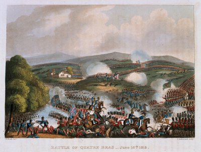 De Slag bij Quatre Bras op 16 juni 1815, gegraveerd door Thomas Sutherland, 1815 door William Heath