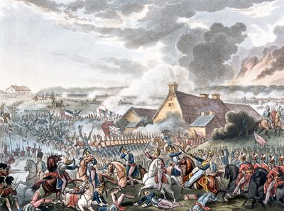 De Slag bij Waterloo, illustratie voor een verhalend gedicht door Dr. Syntax, gepubliceerd 1818 door William Heath