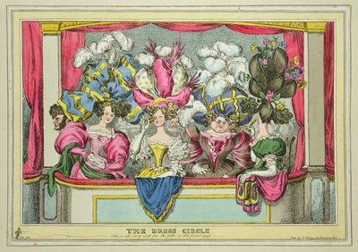 De Dress Circle, uitgegeven door Thomas McLean, Londen (gekleurde ets) door William Heath
