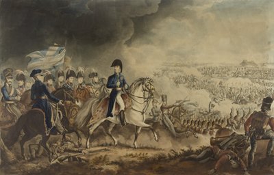 De hertog van Wellington en de meest onderscheiden officieren bij de Slag bij Waterloo, 18 juni 1815, aquatint door W.T. Fry en T. Sutherland, uitgegeven door J. Jenkins, Londen, 18 juni 1817 door William Heath