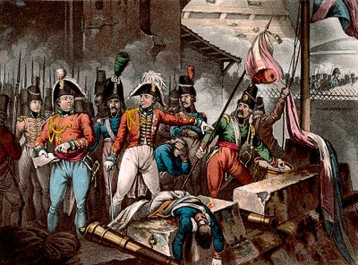 De Hertog van Wellington bij de inname van Ciudad Rodrigo, Spanje, Peninsulaire Oorlog door William Heath