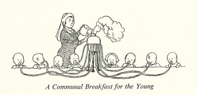 Een gemeenschappelijk ontbijt voor de jongeren door William Heath Robinson