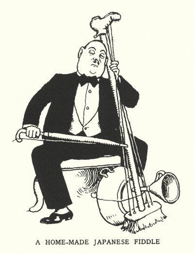Een zelfgemaakte Japanse viool door William Heath Robinson