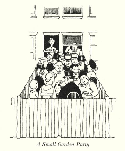 Een Klein Tuinfeest (litho) door William Heath Robinson