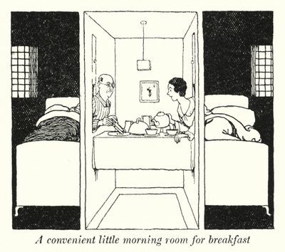 Een handige kleine ochtendkamer voor ontbijt door William Heath Robinson