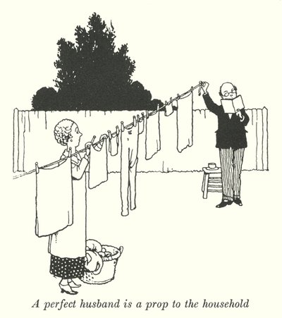 Een perfecte echtgenoot is een steun voor het huishouden door William Heath Robinson