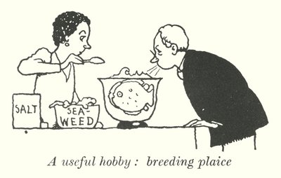 Een nuttige hobby, het kweken van schol (litho) door William Heath Robinson