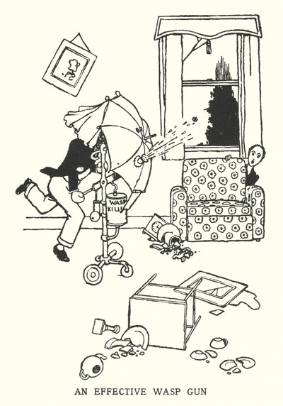 Een effectieve wespengun door William Heath Robinson