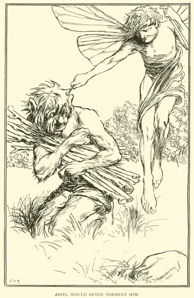 Ariel zou hem vaak kwellen door William Heath Robinson