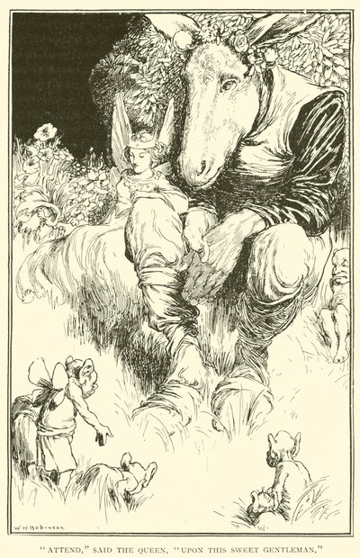 Wacht, zei de koningin, op deze lieve heer door William Heath Robinson