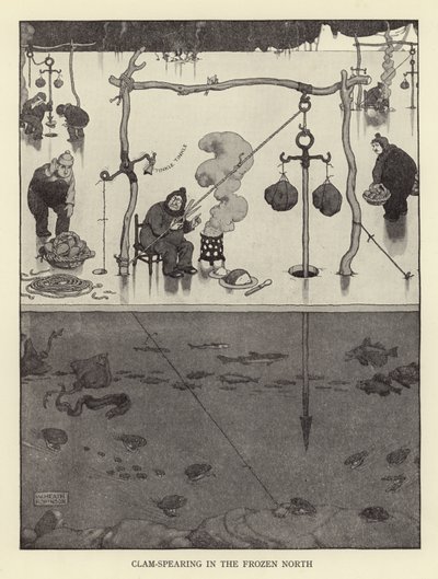 Kokkels steken in het bevroren noorden door William Heath Robinson
