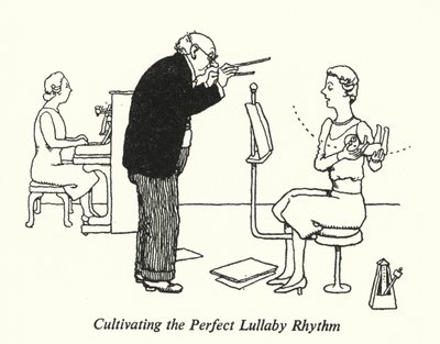 Het Perfecte Wiegeliedritme Cultiveren (litho) door William Heath Robinson