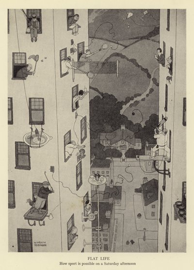 Flatleven, hoe sport mogelijk is op een Zaterdagmiddag door William Heath Robinson