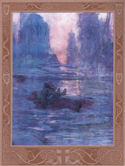 Volg ons - we wachten bij de verloren paden. Voor de geluiden van vele voetstappen, voor de tred van een menigte. door William Heath Robinson