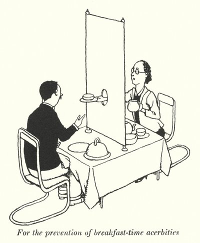 Voor de preventie van ochtendhumeuren tijdens het ontbijt door William Heath Robinson