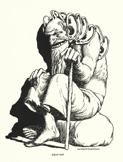 Hoor-zeggen (litho) door William Heath Robinson