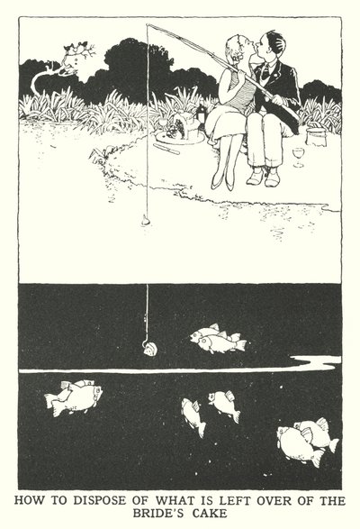Hoe om te gaan met wat er overblijft van de bruidstaart door William Heath Robinson