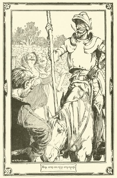 Illustratie voor Don Quichot door William Heath Robinson