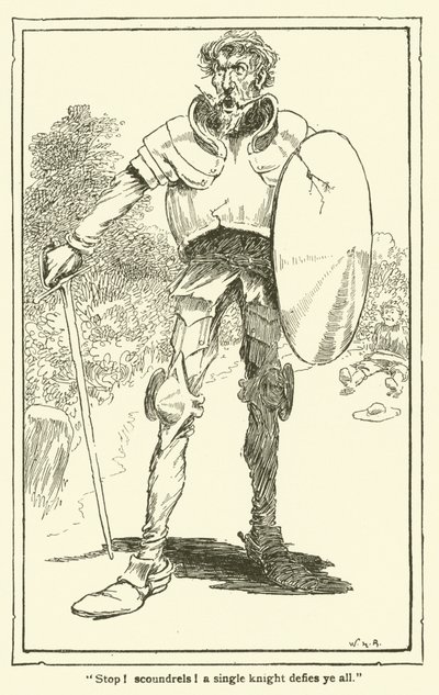 Illustratie voor Don Quichot door William Heath Robinson