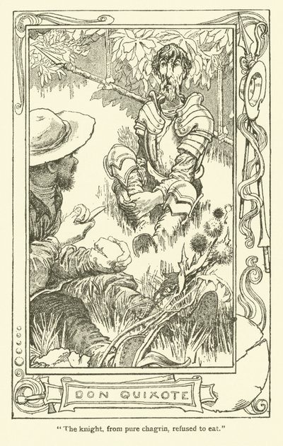 Illustratie voor Don Quichot door William Heath Robinson