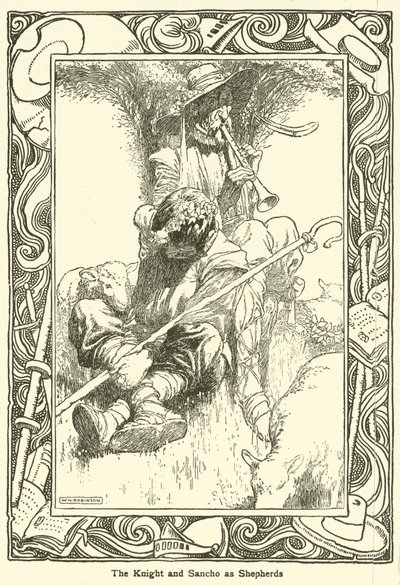 Illustratie voor Don Quichot door William Heath Robinson