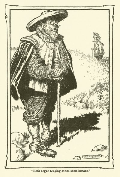 Illustratie voor Don Quichot door William Heath Robinson