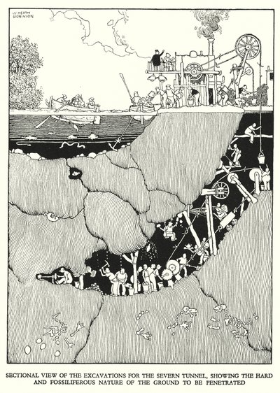 Illustratie voor Railway Ribaldry door W Heath Robinson door William Heath Robinson