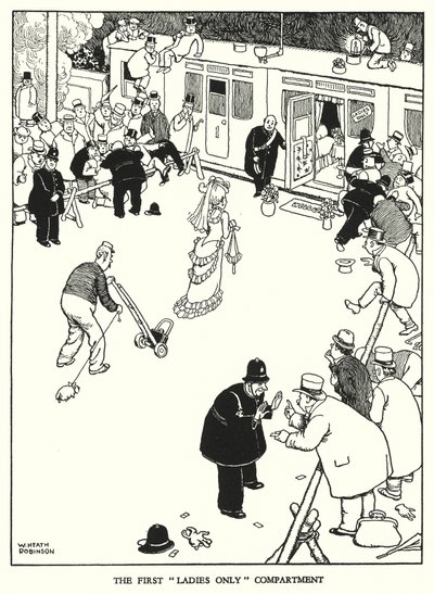 Illustratie voor Railway Ribaldry door W Heath Robinson door William Heath Robinson