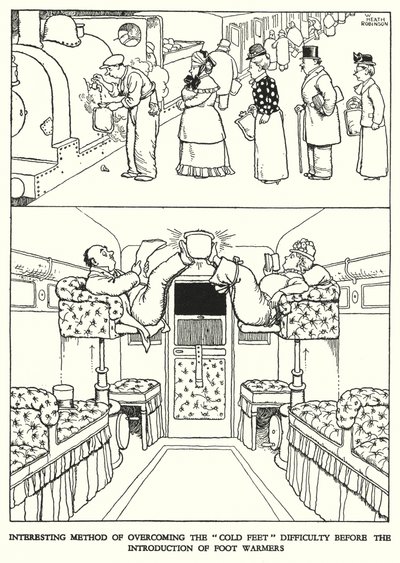 Illustratie voor Railway Ribaldry door W Heath Robinson door William Heath Robinson