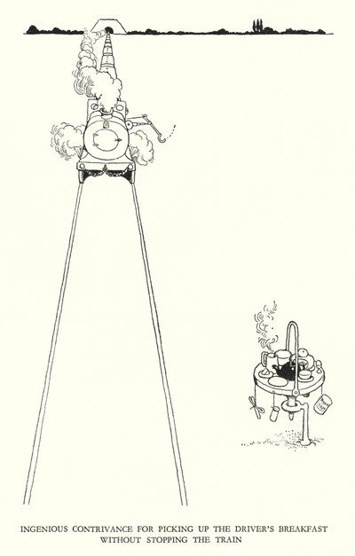Illustratie voor Railway Ribaldry door W Heath Robinson door William Heath Robinson