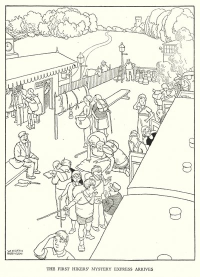 Illustratie voor Railway Ribaldry door W Heath Robinson door William Heath Robinson
