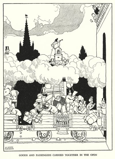Illustratie voor Railway Ribaldry door W Heath Robinson door William Heath Robinson