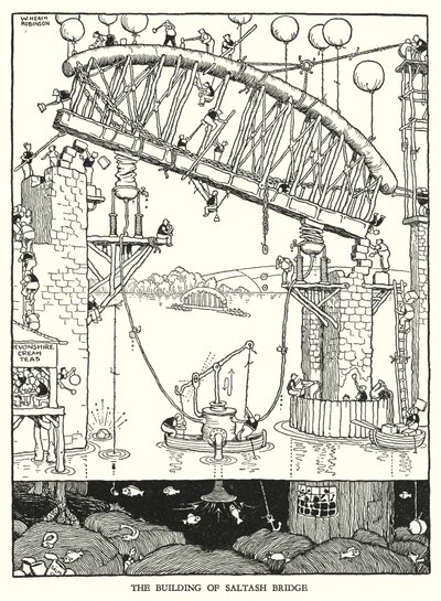 Illustratie voor Railway Ribaldry door W Heath Robinson door William Heath Robinson