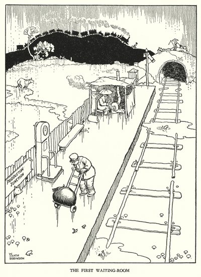 Illustratie voor Railway Ribaldry door W Heath Robinson door William Heath Robinson
