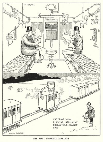 Illustratie voor Railway Ribaldry door W Heath Robinson door William Heath Robinson
