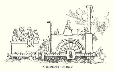 Illustratie voor Railway Ribaldry door W Heath Robinson door William Heath Robinson