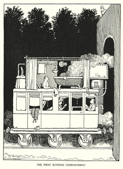 Illustratie voor Railway Ribaldry door W Heath Robinson door William Heath Robinson