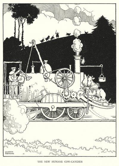 Illustratie voor Railway Ribaldry door W Heath Robinson door William Heath Robinson
