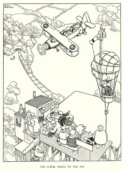 Illustratie voor Railway Ribaldry door W Heath Robinson door William Heath Robinson