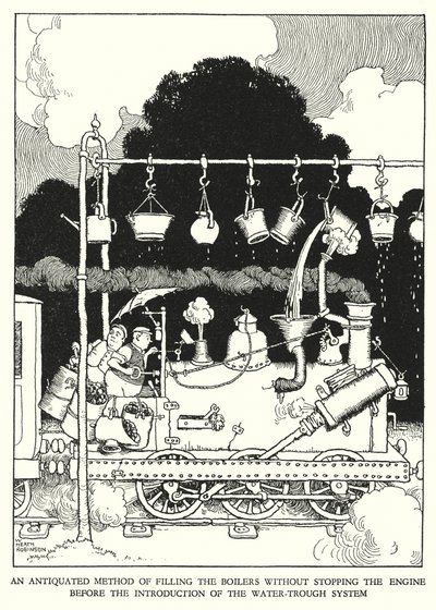 Illustratie voor Railway Ribaldry door W Heath Robinson door William Heath Robinson